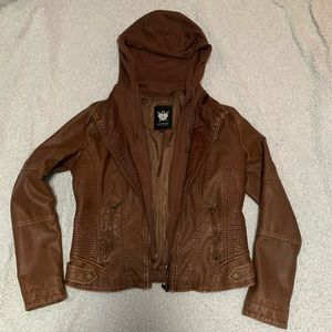 Lock & Love leather bomber jacket